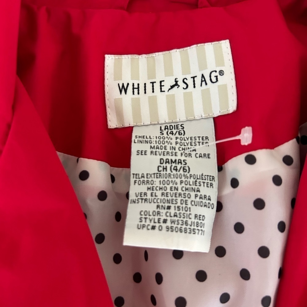 White Stag Womens Red Short Trench Coat - Picture 2 of 4
